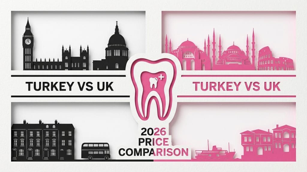 Dental treatment price comparison between Turkey and UK clinics for 2026