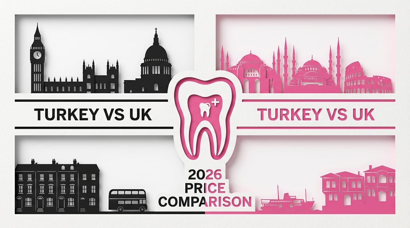 Dental treatment price comparison between Turkey and UK clinics for 2026